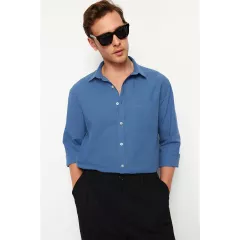 Рубашка TRENDYOL MAN, Цвет: Темно-синий, Размер: XL