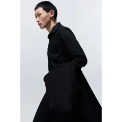 Рубашка Regular Fit с легкой глажкой H&M, Цвет: Черный, Размер: L