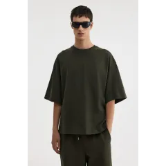 Футболка Oversized Fit H&M, Цвет: Хаки, Размер: XL