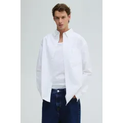 Рубашка Oxford Regular Fit H&M, Цвет: Белый, Размер: XL