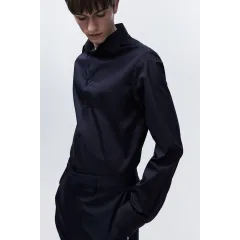 Рубашка Slim Fit стрейч H&M, Цвет: Черный, Размер: M