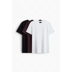 Футболка Slim Fit тройная H&M, Цвет: Сливовый, Размер: L