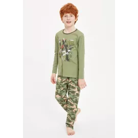 Пижамный комплект DeFacto, Цвет: Зеленый, Размер: 3-4 года