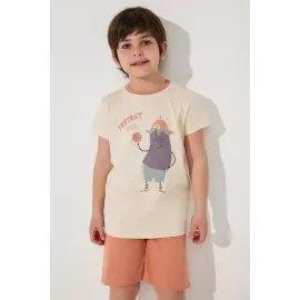 Пижама (комплект) Penti, Цвет: Коричневый, Размер: 7-8 лет