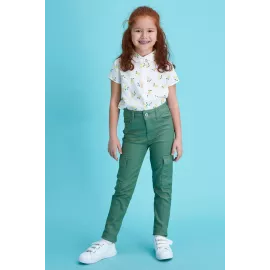 Брюки Skinny Fit DeFacto, Color: Green, Size: 11-12 years