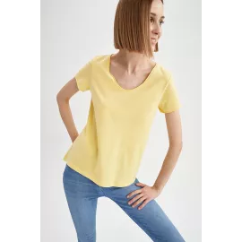 T-shirt DeFacto, Color: Yellow, Size: S