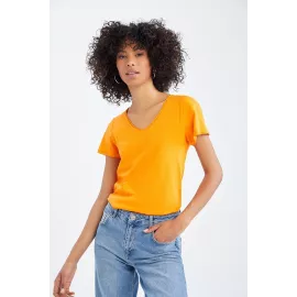 T-shirt DeFacto, Color: Orange, Size: S