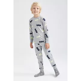 pajama set DeFacto, Color: Grey, Size: 9-10 лет