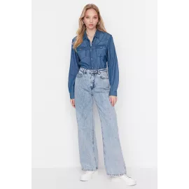 Jeans TRENDYOLMILLA, Color: Голубой, Size: 32