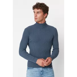 Pullover TRENDYOL MAN, Color: Indigo, Size: 2XL