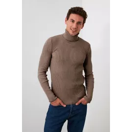 Pullover TRENDYOL MAN, Color: Brown, Size: S