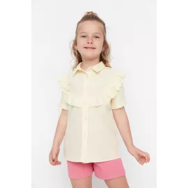 Shirt TRENDYOLKIDS, Color: Yellow, Size: 6-7 лет