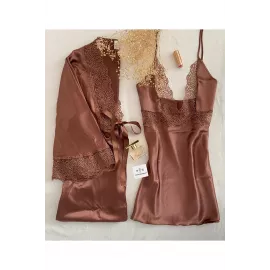 Set MH Moony Homewears, Color: Brown, Size: M