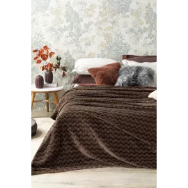 Blanket English Home, Color: Brown, Size: STD