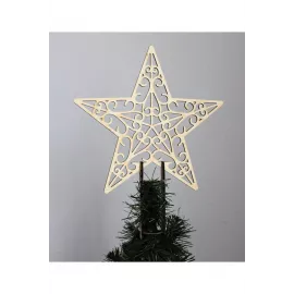 Wooden star on the Christmas tree Mini Tasarım, Color: Yellow, Size: STD