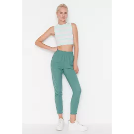 Sweatpants TRENDYOLMILLA, Color: Green, Size: L