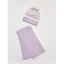 Hat and scarf LC Waikiki, Color: Lilac, Size: 3-6 лет