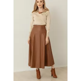 Skirt VOLT CLOTHING, Color: Brown, Size: 36