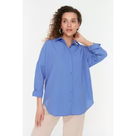 Shirt TRENDYOLMILLA, Color: Голубой, Size: 38