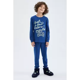 Пижамный комплект DeFacto, Цвет: Синий, Размер: 5-6 лет