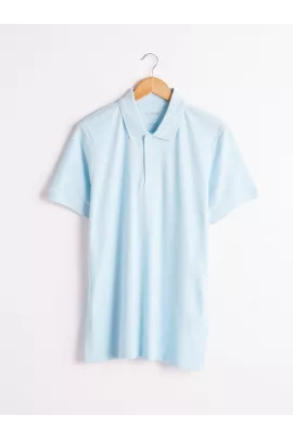 Голубая однотонная повседневная мужская хлопковая футболка поло LC Waikiki, размер S, ткань пике, короткий рукав, произведено в Турции  LC Waikiki, Цвет: Голубой, Размер: S, изображение 5