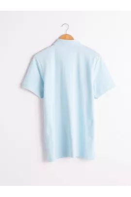 Голубая однотонная повседневная мужская хлопковая футболка поло LC Waikiki, размер S, ткань пике, короткий рукав, произведено в Турции  LC Waikiki, Цвет: Голубой, Размер: S, изображение 6