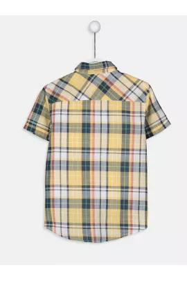 Желтая хлопковая клетчатая рубашка для мальчиков 8-9 лет, ткань поплин, бренд LC Waikiki, произведено в Турции  LC Waikiki, Цвет: Желтый, Размер: 8-9 лет, изображение 2