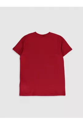 Красная хлопковая футболка с коротким рукавом и принтом для мальчиков 8-9 лет, бренд LC Waikiki, произведено в Турции  LC Waikiki, Цвет: Красный, Размер: 8-9 лет, изображение 2