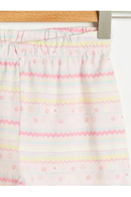 Разноцветная хлопковая пижама для девочек 7-8 лет, LC Waikiki, с коротким рукавом и обычным воротником, производство Турция  LC Waikiki, Цвет: Разноцветный, Размер: 7-8 лет, изображение 4