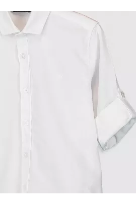 Рубашка LC Waikiki для мальчиков 11-12 лет, из хлопка, белая, однотонная, длинный рукав, средняя толщина, стандартный крой, производство Турция LC Waikiki, Цвет: Белый, Размер: 11-12 лет, изображение 4