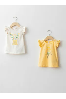 Футболки 2 шт. LC Waikiki, Цвет: Бежевый, Размер: 9-12 мес.