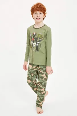Пижамный комплект DeFacto, Цвет: Зеленый, Размер: 4-5 лет