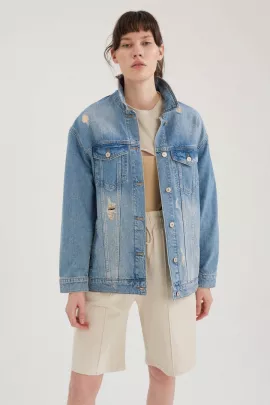 Джинсовая куртка DeFacto, Цвет: Синий, Размер: S, изображение 5