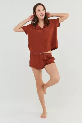 Пижама (комплект) Penti, Цвет: Коричневый, Размер: XS, изображение 3