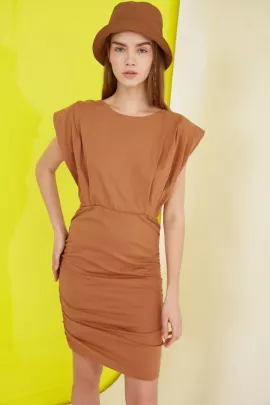 Платье TRENDYOLMILLA, Цвет: Коричневый, Размер: S, изображение 3