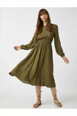 Платье Koton, Цвет: Хаки, Размер: 38, изображение 2