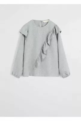 Блузка Mango, Цвет: Серый, Размер: 7 лет, изображение 3