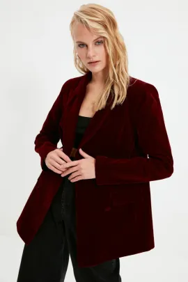 Zenan pijamasy TRENDYOLMILLA, Reňk: Çuňňur gyzyl , Ölçeg: 40