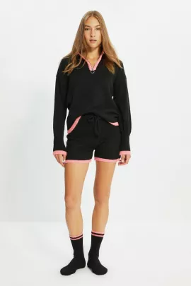 Комплект-свитер,шорты и носки TRENDYOLMILLA, Цвет: Черный, Размер: M, изображение 3