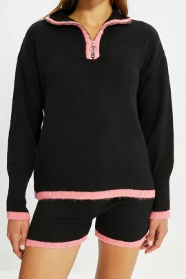 Комплект-свитер,шорты и носки TRENDYOLMILLA, Цвет: Черный, Размер: M, изображение 4