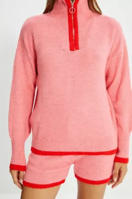 Комплект-свитер,шорты и носки TRENDYOLMILLA, Цвет: Розовый, Размер: S, изображение 4
