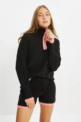 Комплект-свитер,шорты и носки TRENDYOLMILLA, Цвет: Черный, Размер: M, изображение 2