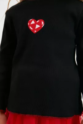 Блузка TRENDYOLKIDS, Цвет: Черный, Размер: 6-7 лет, изображение 4
