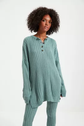 Комплект свитер и брюки TRENDYOLMILLA, Цвет: Бирюзовый, Размер: M