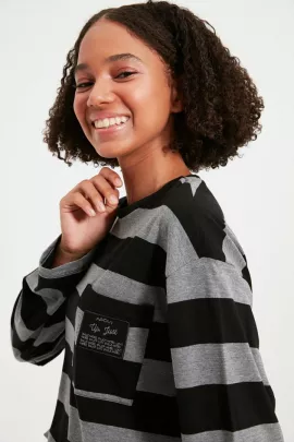 Блузка TRENDYOLMILLA, Цвет: Серый, Размер: M, изображение 2