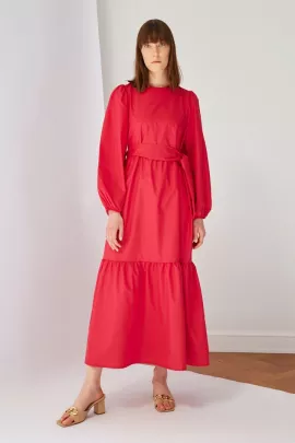Платье TRENDYOL MODEST, Цвет: Красный, Размер: 36, изображение 3