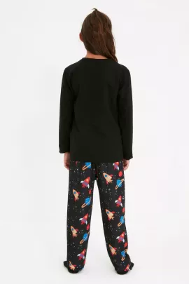 Пижама TRENDYOLKIDS, Цвет: Черный, Размер: 4-5 лет, изображение 4