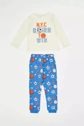 Пижамный комплект DeFacto, Цвет: Синий, Размер: 3-4 года