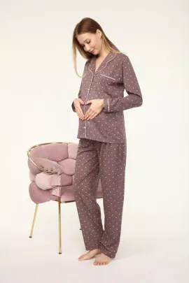 Пижамный комплект LIKAPA, Цвет: Коричневый, Размер: XL, изображение 3