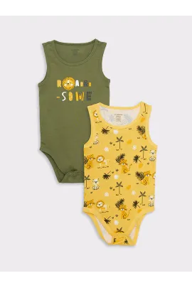 Боди 2 шт. LC Waikiki, Цвет: Хаки, Размер: 1-3 мес.